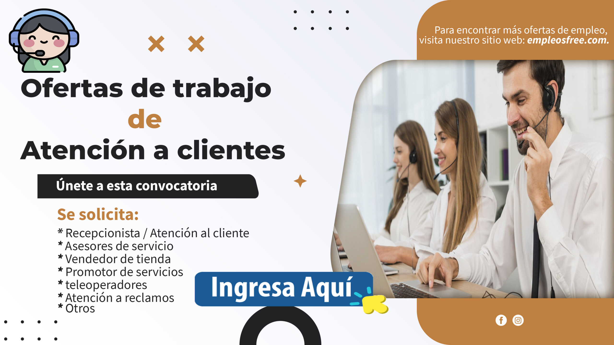 Ofertas de trabajo de Atención a clientes