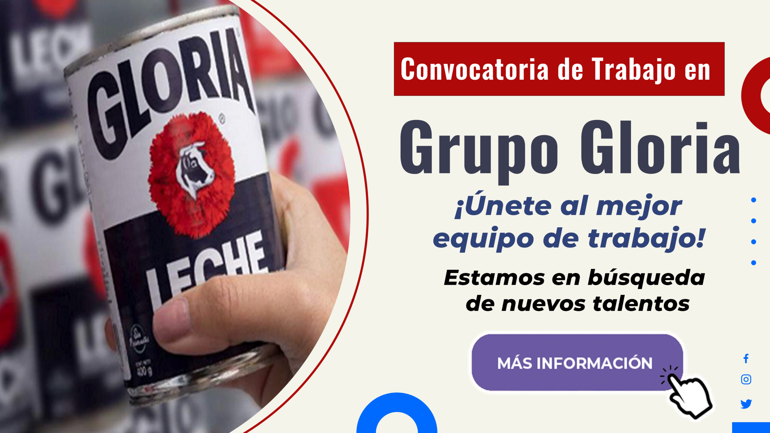 Oportunidad laboral en Gloria S.A.